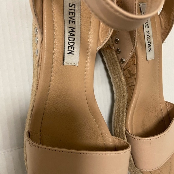 Steve Madden women’s Jaide Espradrilles tan sandals w rope & cork heel size 7 - Picture 4 of 6